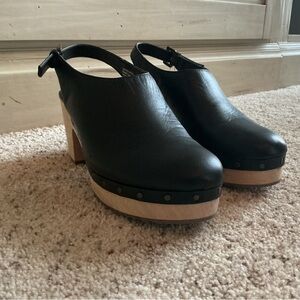 Loft Black Leather Women's Clogs